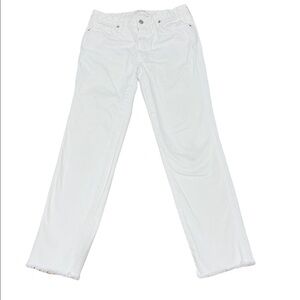 We the free Mid-Rise White Straight Leg Cropped Jeans Size 25